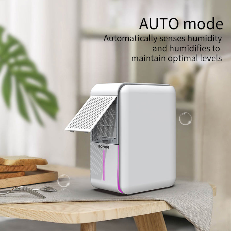BOMIDI Smart Humidity Machine UH02 With 1L Water Tank Capacity,Low Noise, 4 Modes, 7- Color LED Light,Timer Settings & Water Shortage Reminder - White
