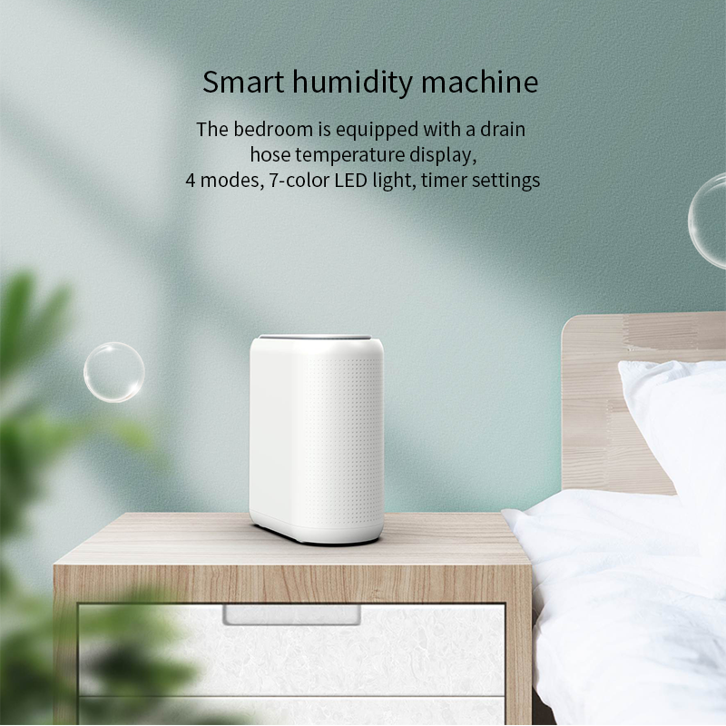 BOMIDI Smart Humidity Machine UH02 With 1L Water Tank Capacity,Low Noise, 4 Modes, 7- Color LED Light,Timer Settings & Water Shortage Reminder - White
