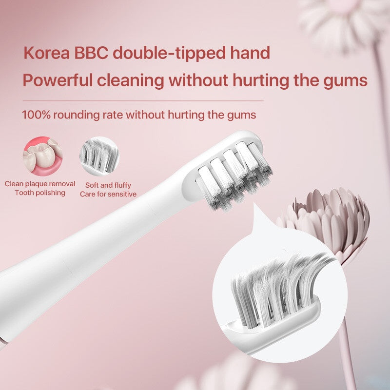 Bomidi T501 Sonic Electric Toothbrush Ultrasonic High Frequency Vibration Deep Cleaning Whitening Toothbrush Rechargeable IPX7 Waterproof - Grey