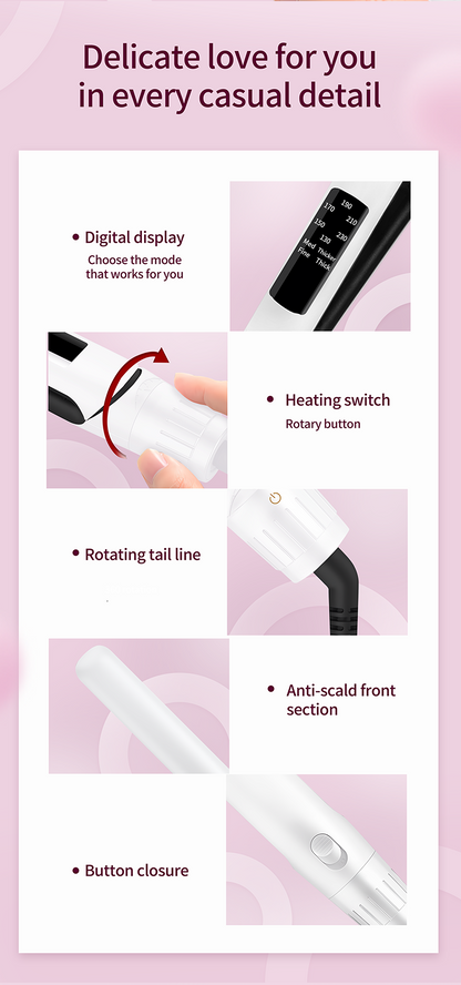 BOMIDI HS2 Hair Straightener With Bottom Rotation Gear Adjustment, Smart Thermostat, MCH Tech 15 Second Rapid Heating and Smart Display - Black
