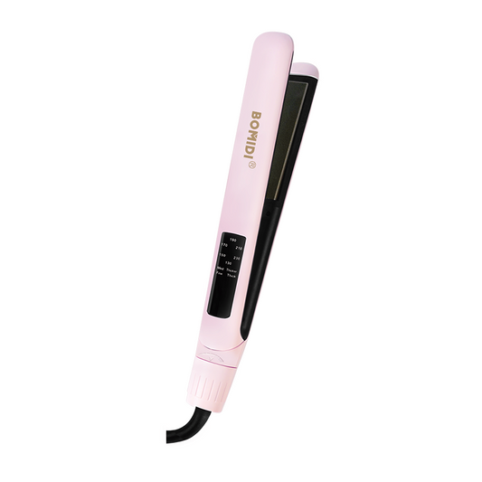 BOMIDI HS2 Hair Straightener With Bottom Rotation Gear Adjustment, Smart Thermostat, MCH Tech 15 Second Rapid Heating and Smart Display - Pink