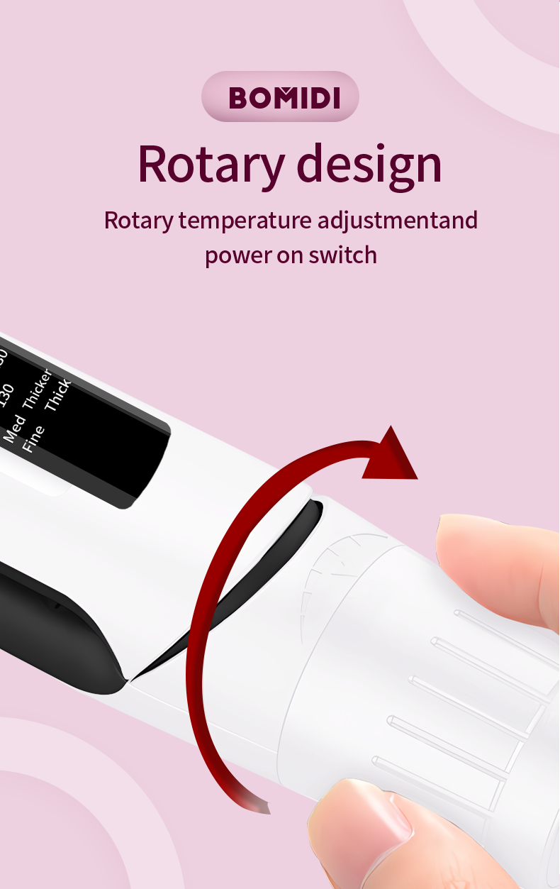 BOMIDI HS2 Hair Straightener With Bottom Rotation Gear Adjustment, Smart Thermostat, MCH Tech 15 Second Rapid Heating and Smart Display - White