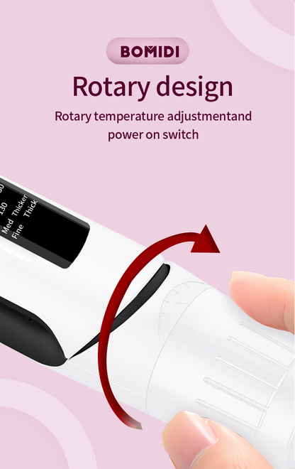BOMIDI HS2 Hair Straightener With Bottom Rotation Gear Adjustment, Smart Thermostat, MCH Tech 15 Second Rapid Heating and Smart Display - White