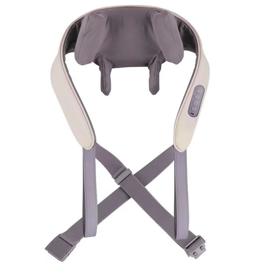 BOMIDI MP2 Neck Shoulder Massager, Wireless Clamp Kneading Massager With Hot Compress, 5D Extension Massage Heads & Multi-Level Massage Intensity - Grey