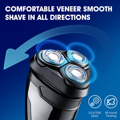 Bomidi M3 Electric Shaver 3D Rotating Razors Beard Trimmer 600mAh Long Battery USB Type-C Rechargeable Hair Shaver - Black