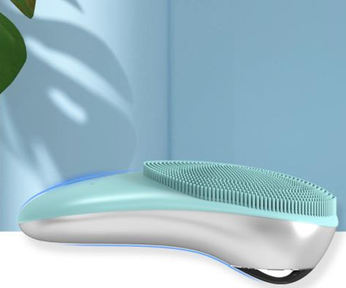 Bomidi FC1 Electric Facial Cleanser Brush With Stand Soft Bristle 8 Speed Level Vibration Deep Cleaning Brush Rechargeable USB Cable - Green
