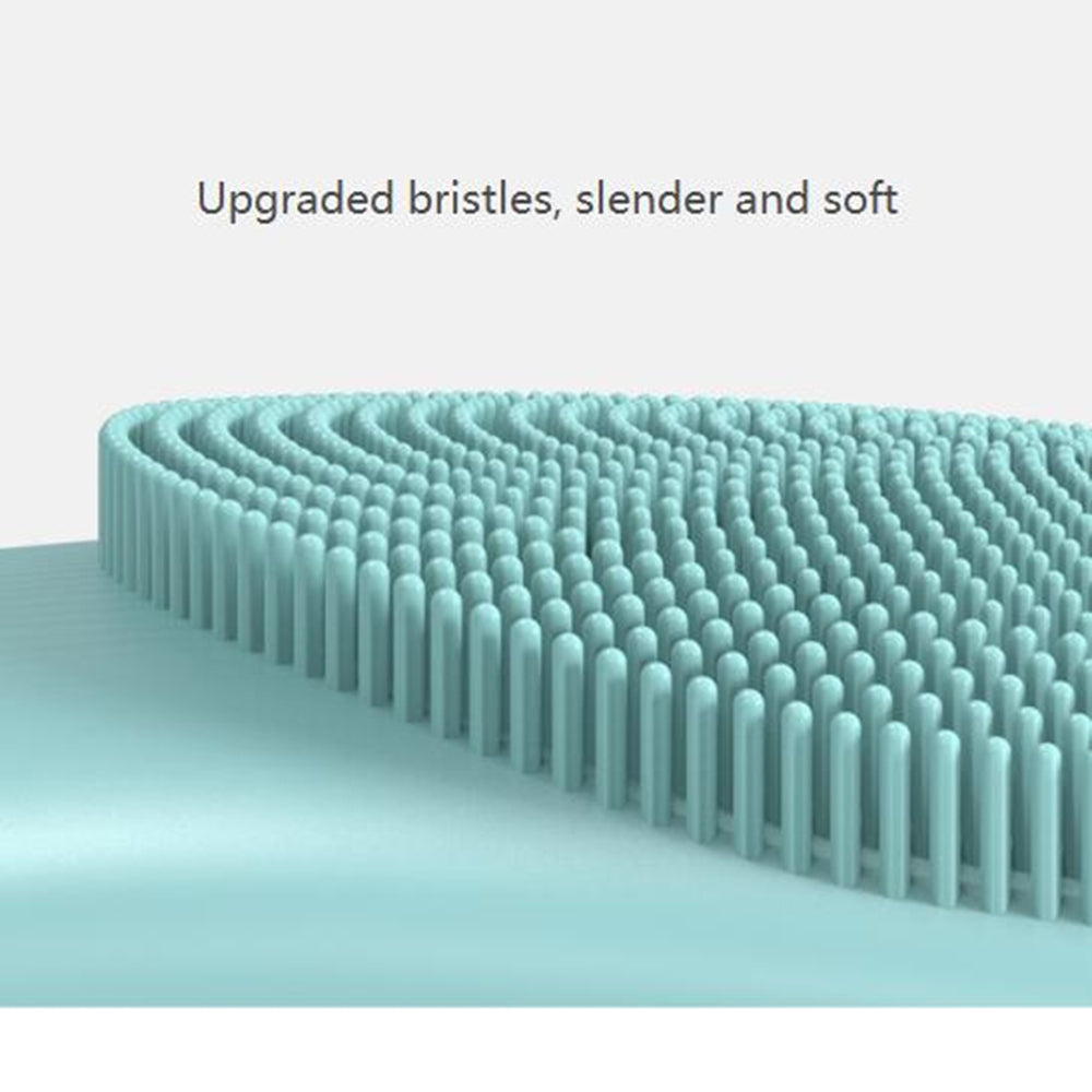 Bomidi FC1 Electric Facial Cleanser Brush With Stand Soft Bristle 8 Speed Level Vibration Deep Cleaning Brush Rechargeable USB Cable - Green