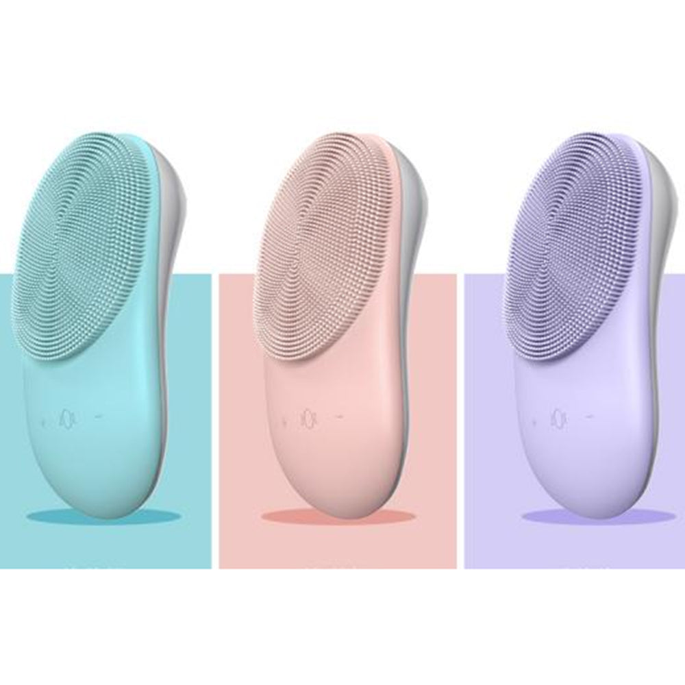 Bomidi FC1 Electric Facial Cleanser Brush With Stand Soft Bristle 8 Speed Level Vibration Deep Cleaning Brush Rechargeable USB Cable - Pink