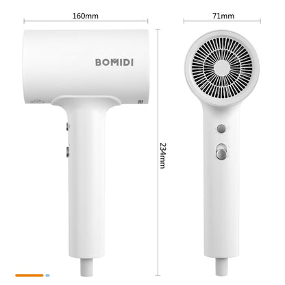 Bomidi HD1 Hair Dryer Negative Ion Hair Blower 1800W High Power Motor For Quick Drying - White