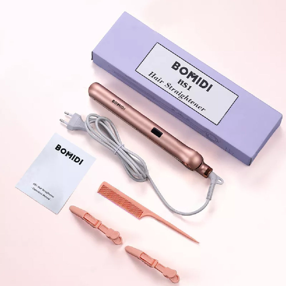 Bomidi HS1 Electric Hair Straightening Iron Multi-level Temperature Adjustment Digital Screen 45W - Pink