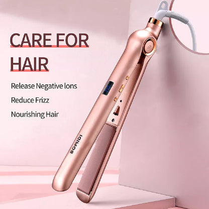 Bomidi HS1 Electric Hair Straightening Iron Multi-level Temperature Adjustment Digital Screen 45W - Pink