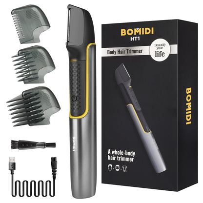 Bomidi HT1 Electric Body Hair Shaver Wireless Hair Shaver With Built-in Extension Handle USB Rechargeable Battery - Silver