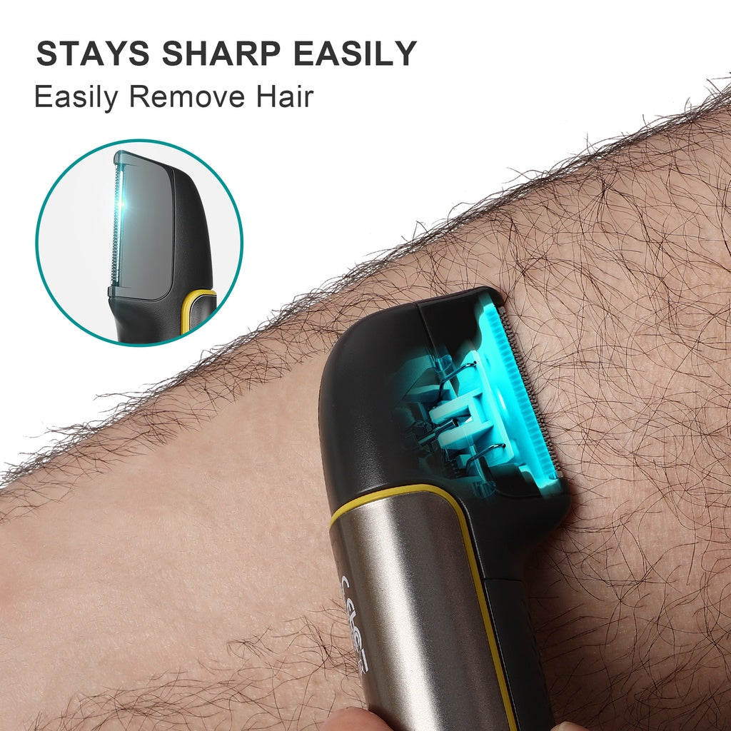 Bomidi HT1 Electric Body Hair Shaver Wireless Hair Shaver With Built-in Extension Handle USB Rechargeable Battery - Silver