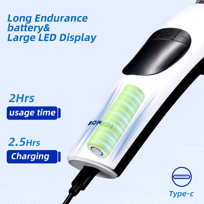 Bomidi L1 Electric Hair Clipper LCD Display Rechareable Razor Trimmer Adjustable Speed Shaver Type-C Charging - White