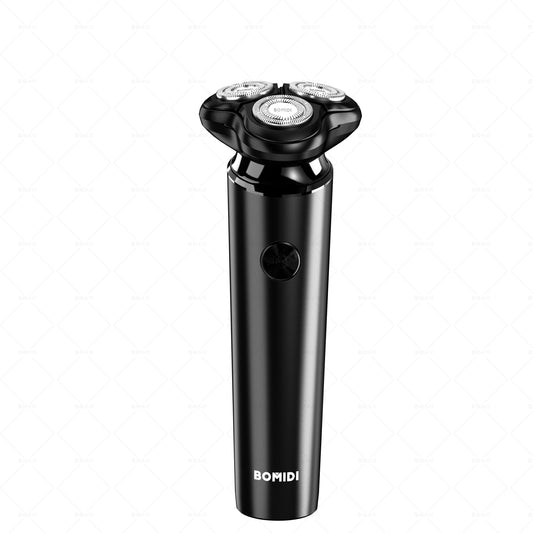 Bomidi M7 Electric Shaver Triple Floating Blades Wet & Dry Low Noise Shaver IPX7 Waterproof Facial Beard Trimmer - Black